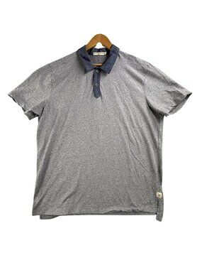 Agave Denim Polo Shirt Mens XL Gray Chambray Collar Cotton Solander Knit USA